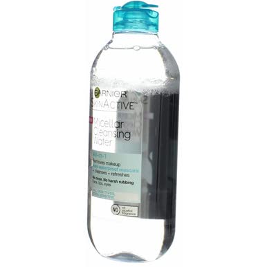 Garnier Micellar Water for Waterproof Makeup, Hydrating Facial Cleanser & Makeup Remover, Suitable for Sensitive Skin, Vegan, Cruelty Free, 13.5 Fl Oz (400mL), 2 Count