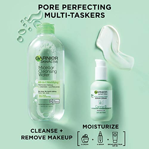 Garnier Micellar Water for Oily Skin, Facial Cleanser & Makeup Remover, Mattifying, For All Skin Types, Vegan, Cruelty Free, 13.5 Fl Oz (400mL), 2 Count