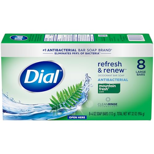 Dial Antibacterial Deodorant Bar Soap, Advanced Clean, Gold, 4 Oz, 32 Bars