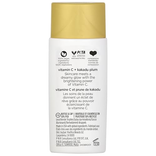 Pacifica Sunny Glow Liquid Face Bronzer Drops - Face Makeup Bronzing For Face & Cheeks for Instant Sun-Kissed Glow - Vitamin C & Glycolic Acid Infused Liquid Bronzer Illuminating Highlighting Clean