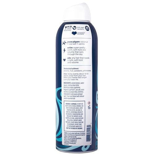 Pacifica Beauty, Salty Waves Texture Sea Salt Spray for Hair, Beachy Waves, Wavy Hair Products, Hydrating, Banana Scent, Curl Enhancing, Paraben Free, Sulfate Free, Vegan & Cruelty Free