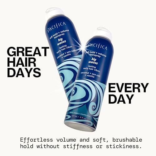 Pacifica Beauty, Salty Waves Texture Sea Salt Spray for Hair, Beachy Waves, Wavy Hair Products, Hydrating, Banana Scent, Curl Enhancing, Paraben Free, Sulfate Free, Vegan & Cruelty Free