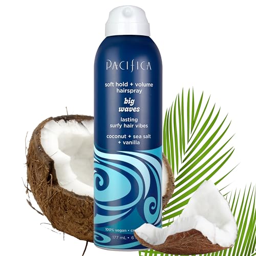 Pacifica Beauty, Salty Waves Texture Sea Salt Spray for Hair, Beachy Waves, Wavy Hair Products, Hydrating, Banana Scent, Curl Enhancing, Paraben Free, Sulfate Free, Vegan & Cruelty Free