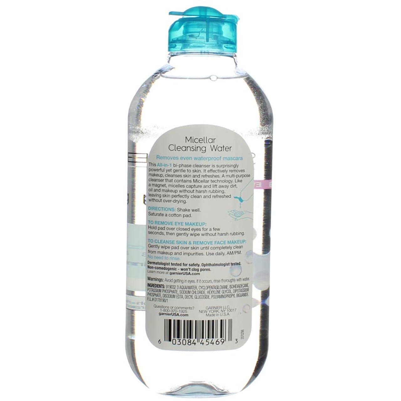 Garnier Micellar Water for Waterproof Makeup, Hydrating Facial Cleanser & Makeup Remover, Suitable for Sensitive Skin, Vegan, Cruelty Free, 13.5 Fl Oz (400mL), 2 Count