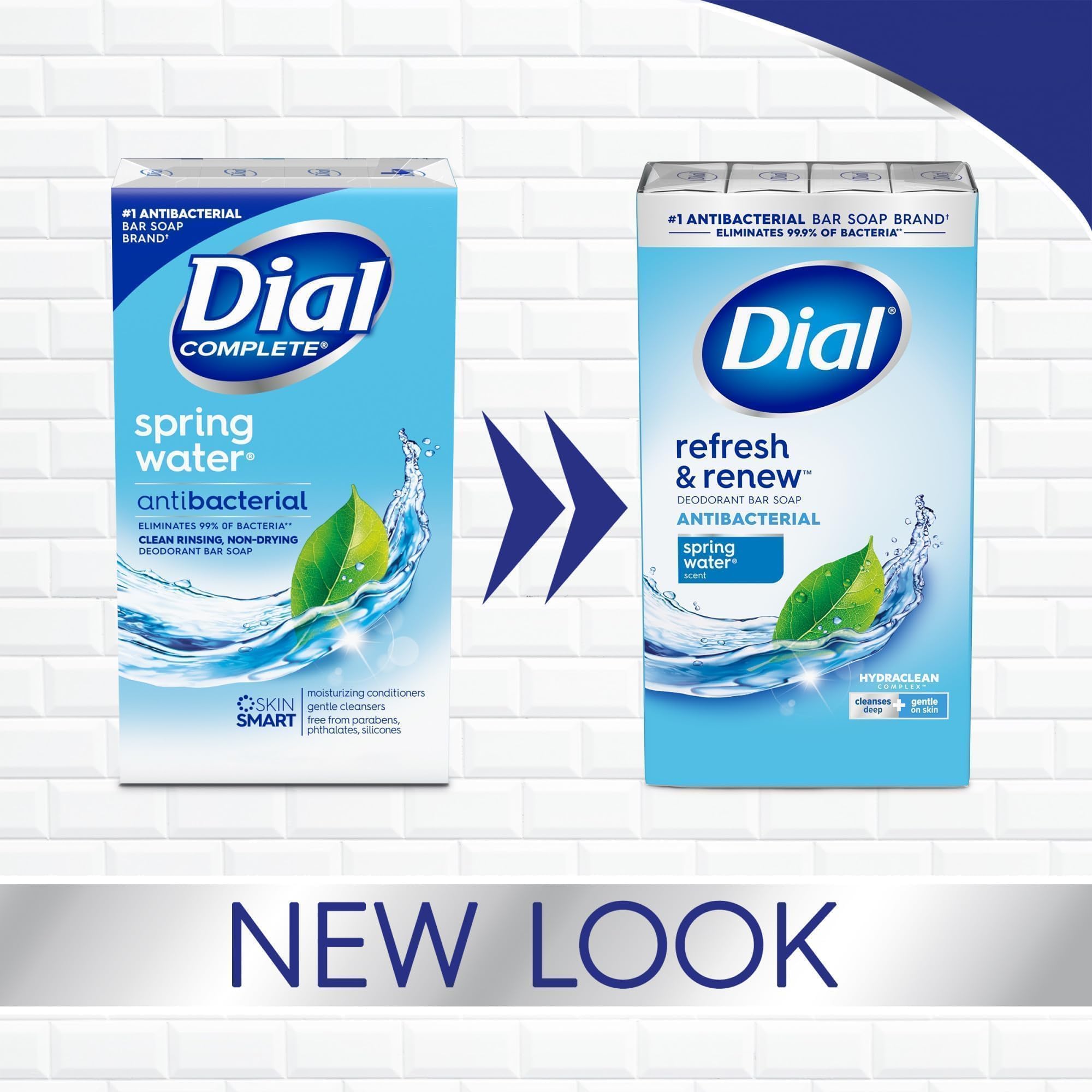 Dial Antibacterial Deodorant Bar Soap, Advanced Clean, Gold, 4 Oz, 32 Bars