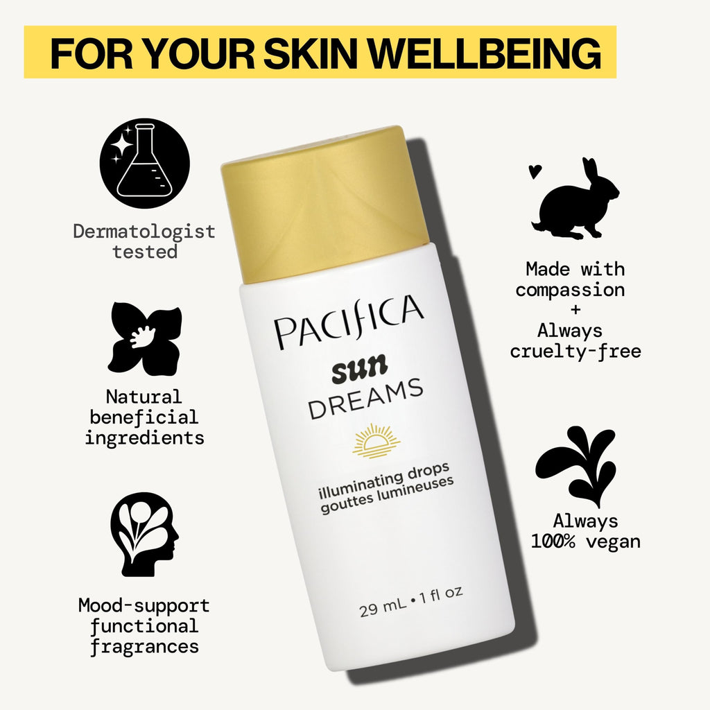 Pacifica Sunny Glow Liquid Face Bronzer Drops - Face Makeup Bronzing For Face & Cheeks for Instant Sun-Kissed Glow - Vitamin C & Glycolic Acid Infused Liquid Bronzer Illuminating Highlighting Clean