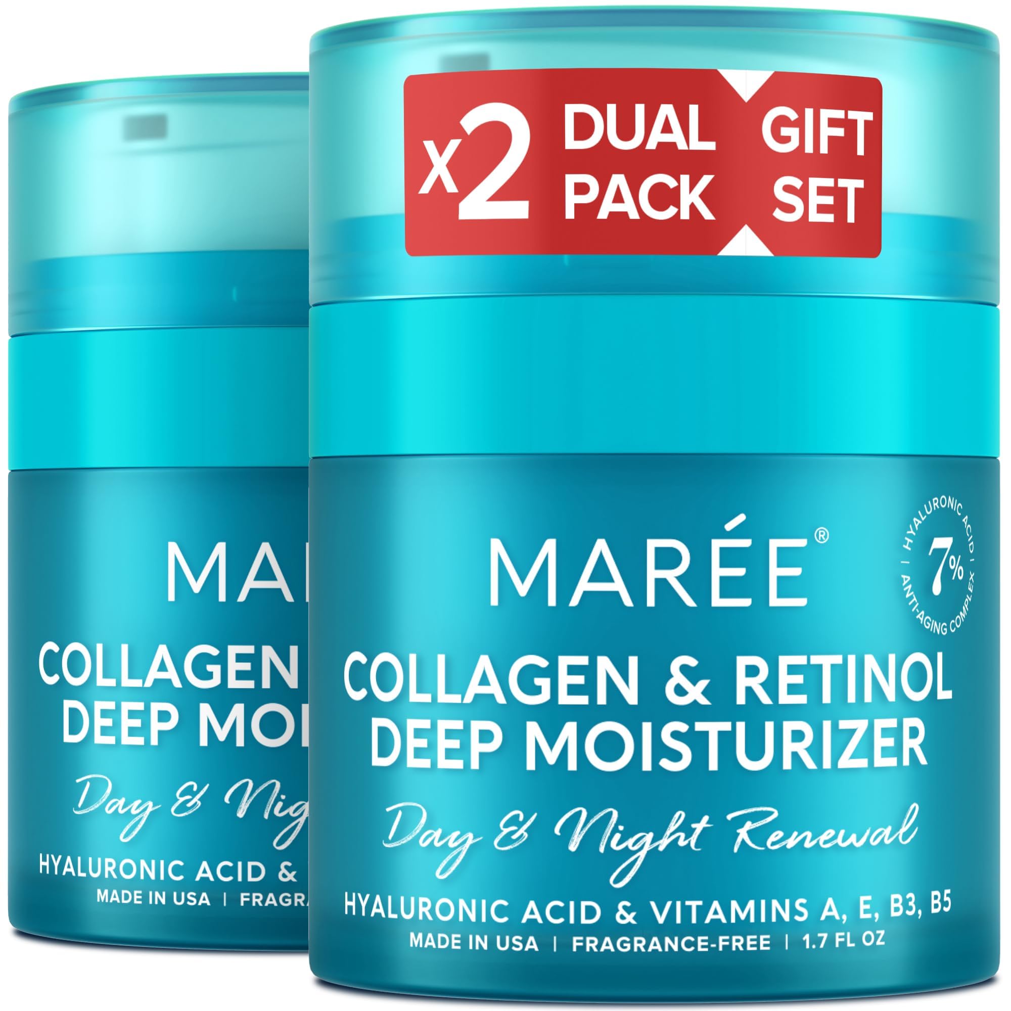 MAREE Face Moisturizer Retinol Cream for Face - Wrinkle Cream for Women - Anti Aging Face Cream - Facial Moisturizer with Collagen - Crema Hidratante Para la Cara for Skin Tightening