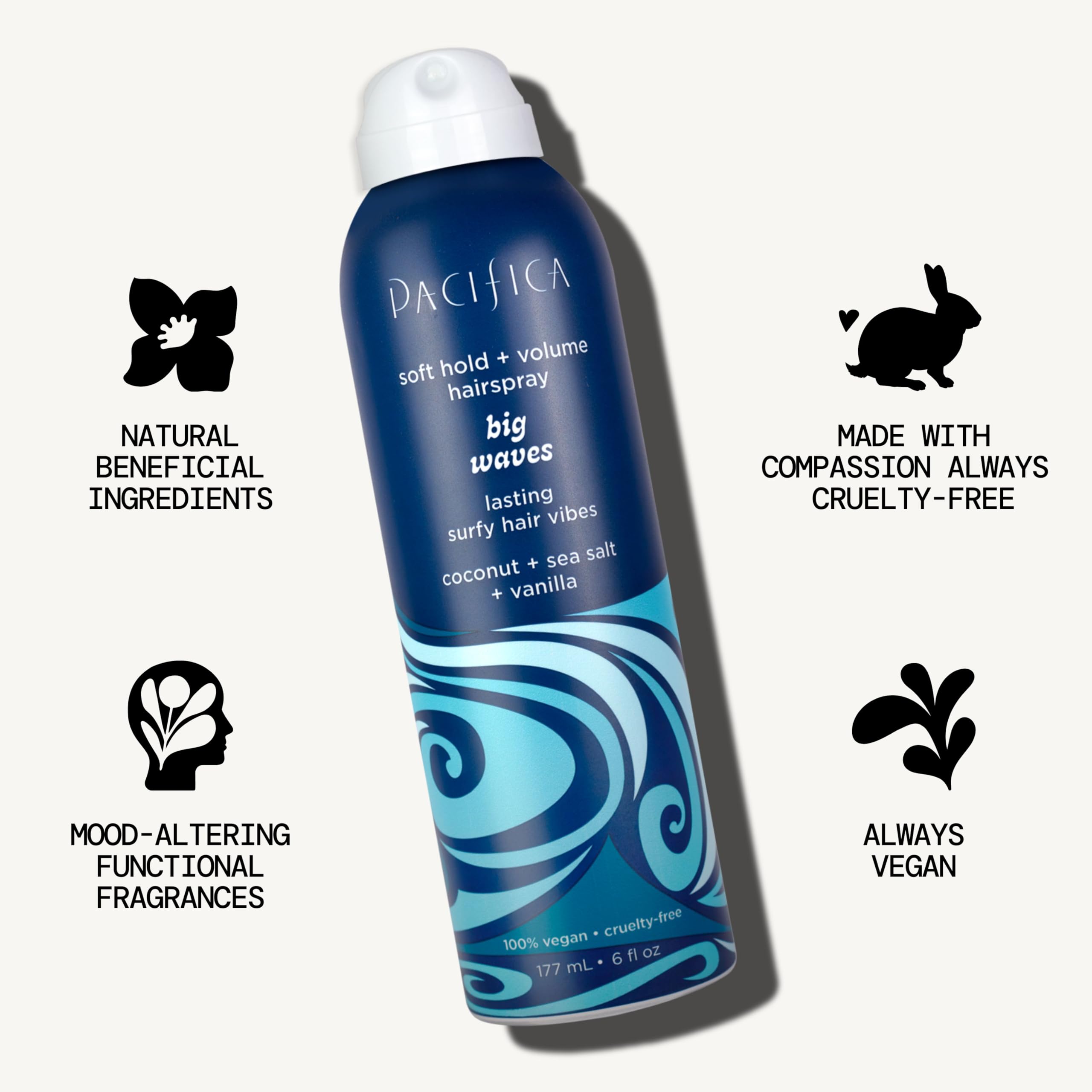 Pacifica Beauty, Salty Waves Texture Sea Salt Spray for Hair, Beachy Waves, Wavy Hair Products, Hydrating, Banana Scent, Curl Enhancing, Paraben Free, Sulfate Free, Vegan & Cruelty Free