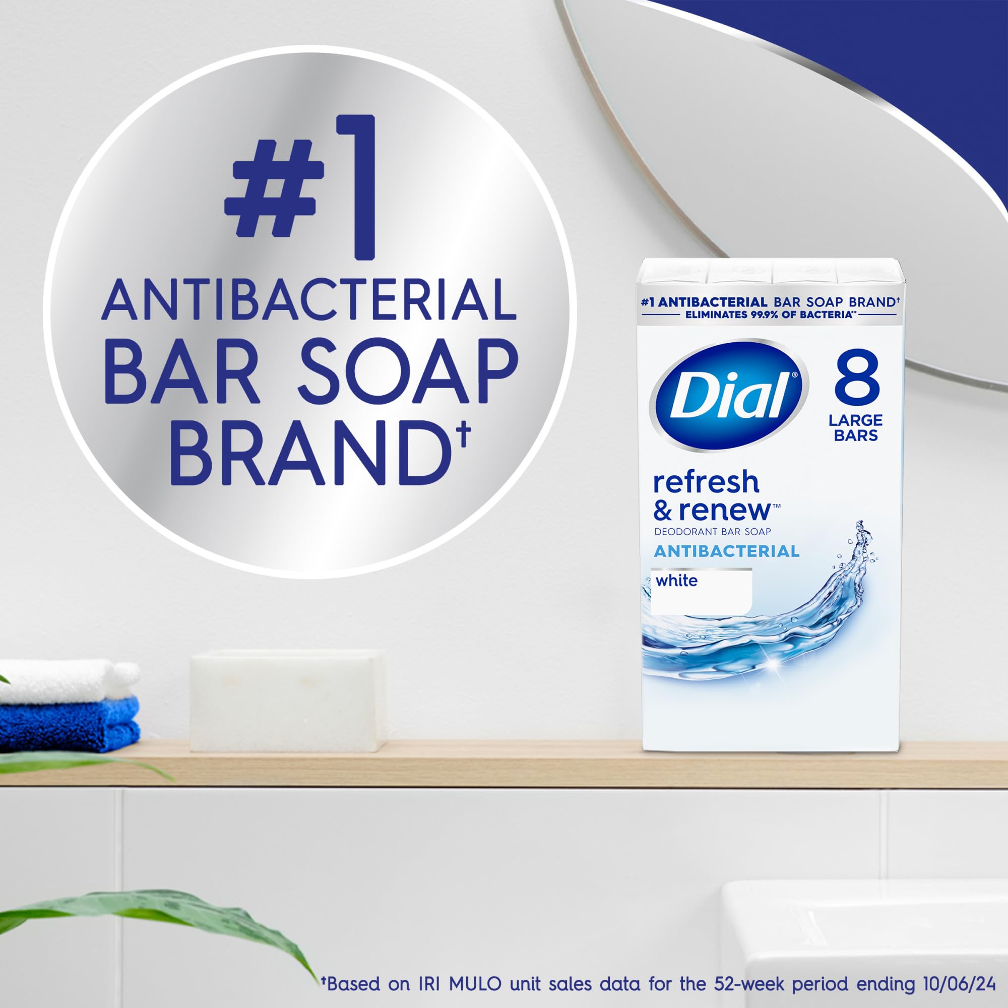 Dial Antibacterial Deodorant Bar Soap, Advanced Clean, Gold, 4 Oz, 32 Bars