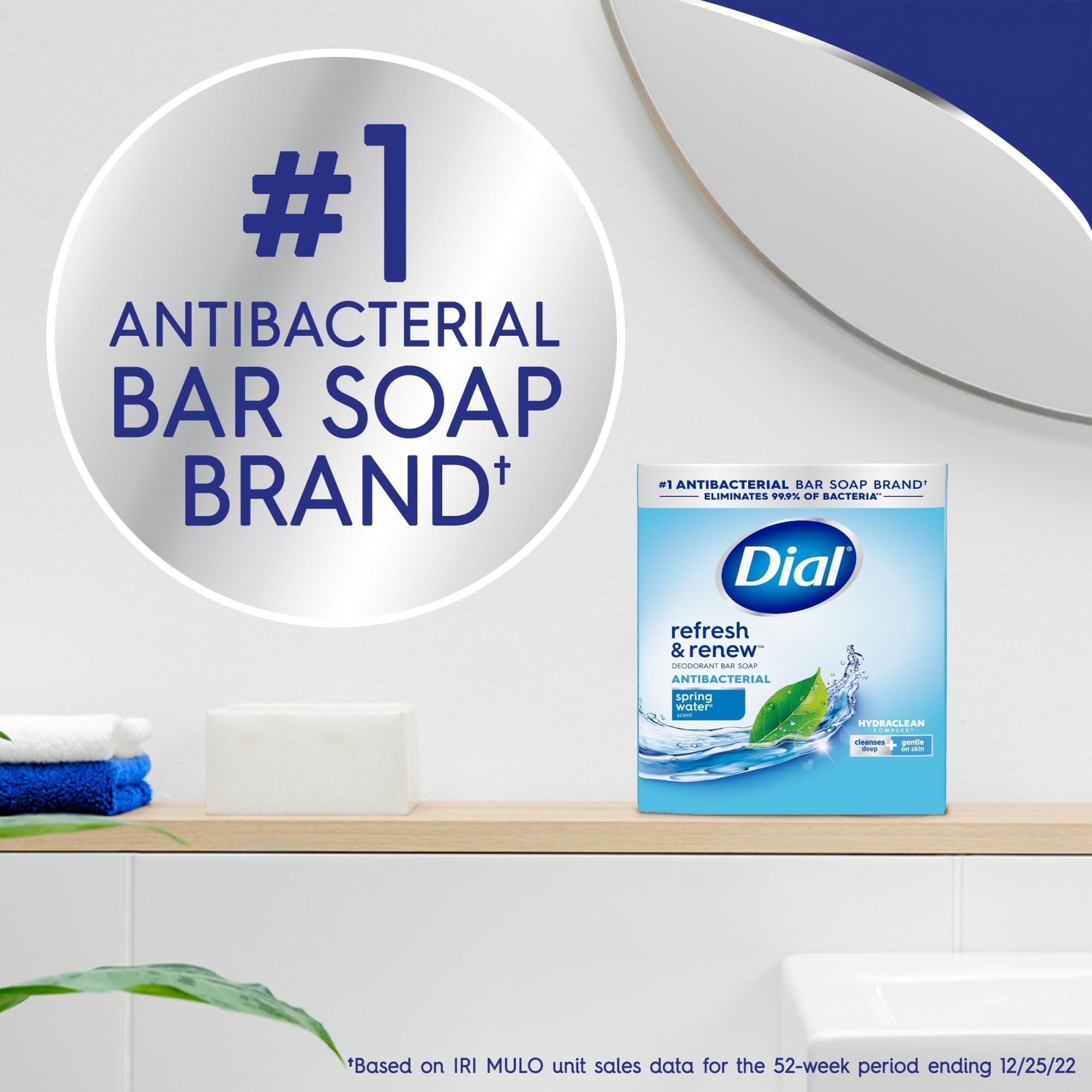 Dial Antibacterial Deodorant Bar Soap, Advanced Clean, Gold, 4 Oz, 32 Bars