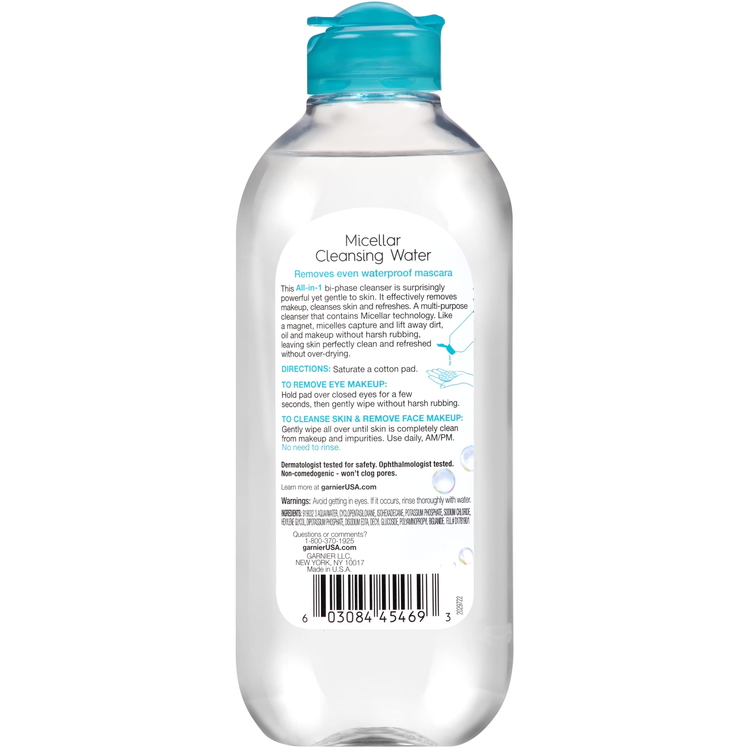 Garnier Micellar Water for Waterproof Makeup, Hydrating Facial Cleanser & Makeup Remover, Suitable for Sensitive Skin, Vegan, Cruelty Free, 13.5 Fl Oz (400mL), 2 Count