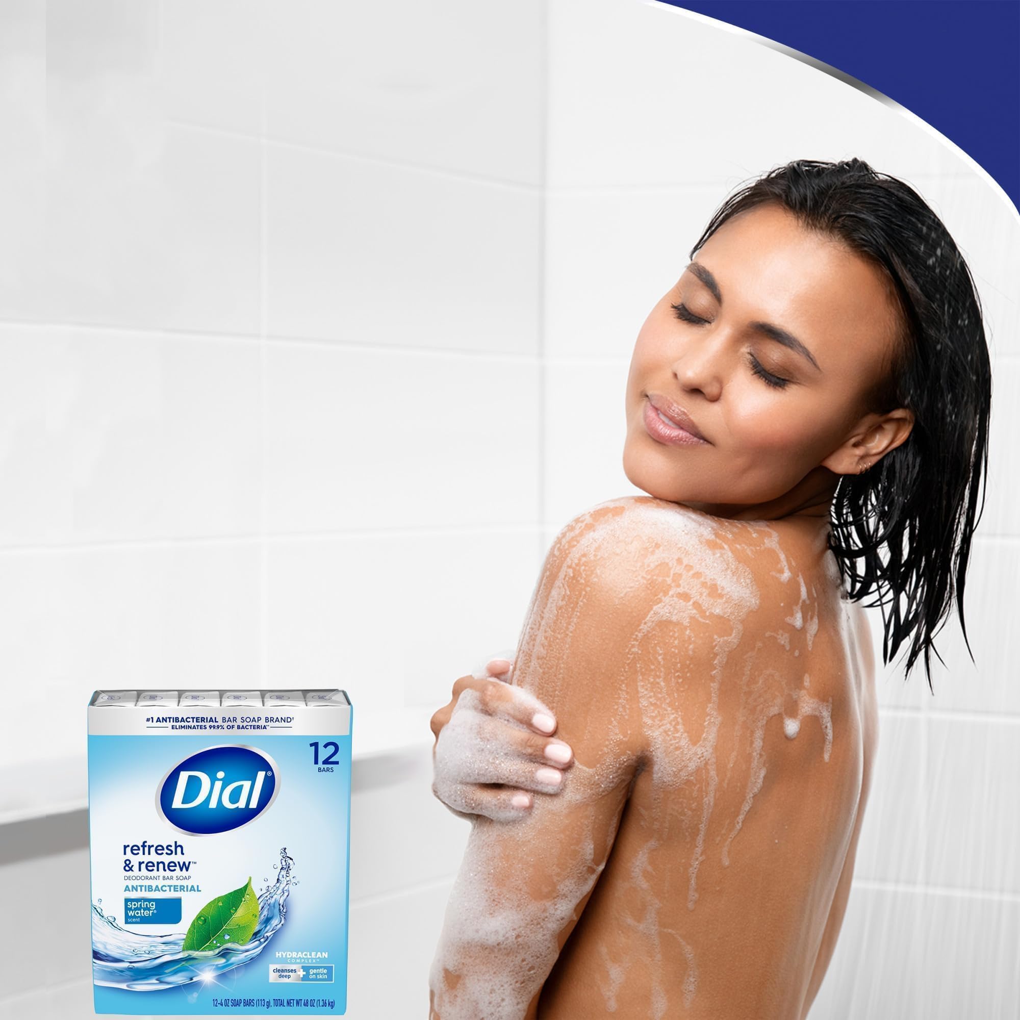 Dial Antibacterial Deodorant Bar Soap, Advanced Clean, Gold, 4 Oz, 32 Bars