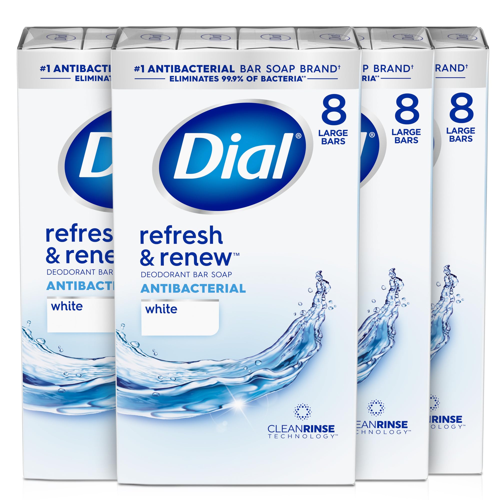 Dial Antibacterial Deodorant Bar Soap, Advanced Clean, Gold, 4 Oz, 32 Bars