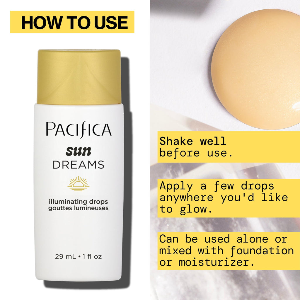 Pacifica Sunny Glow Liquid Face Bronzer Drops - Face Makeup Bronzing For Face & Cheeks for Instant Sun-Kissed Glow - Vitamin C & Glycolic Acid Infused Liquid Bronzer Illuminating Highlighting Clean