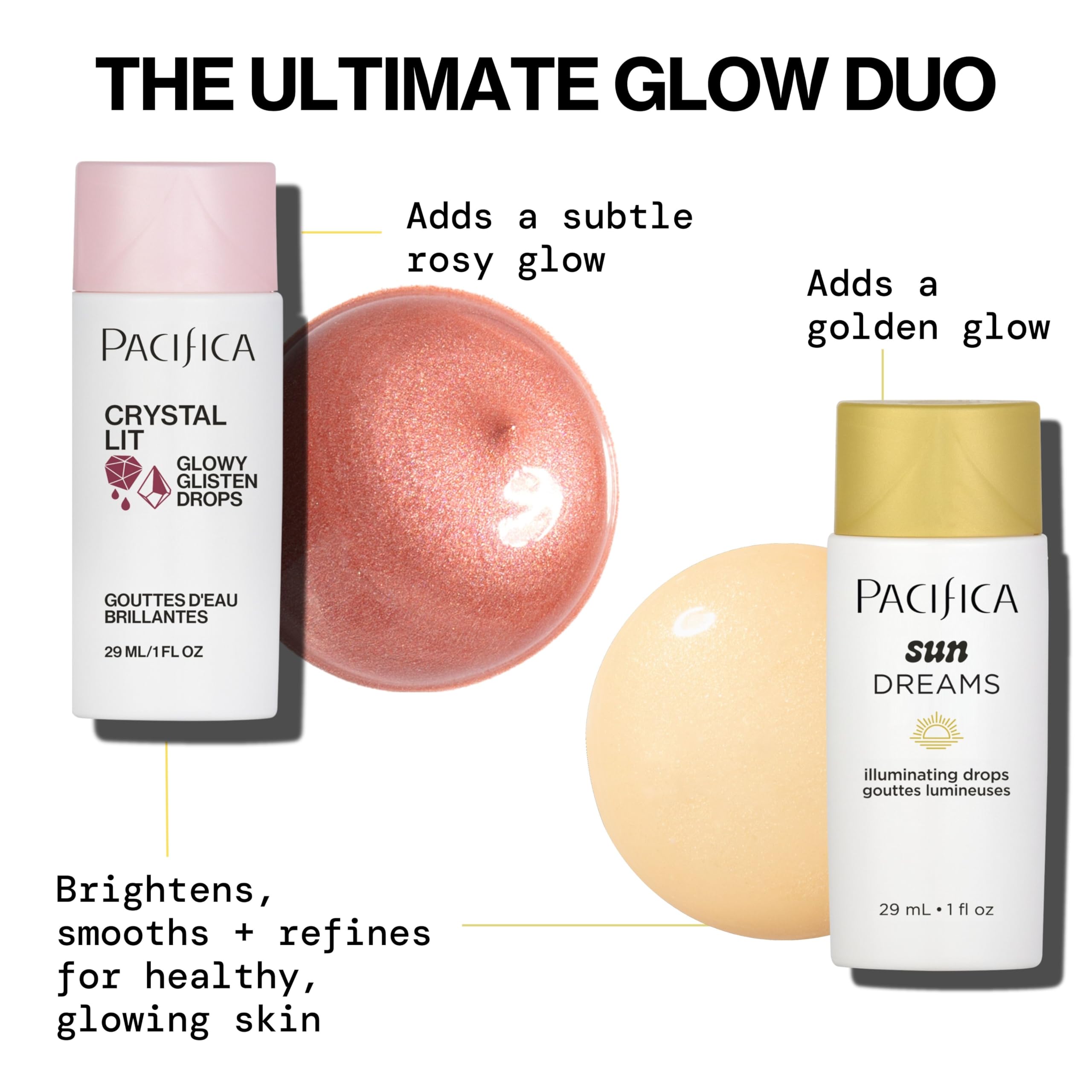 Pacifica Sunny Glow Liquid Face Bronzer Drops - Face Makeup Bronzing For Face & Cheeks for Instant Sun-Kissed Glow - Vitamin C & Glycolic Acid Infused Liquid Bronzer Illuminating Highlighting Clean